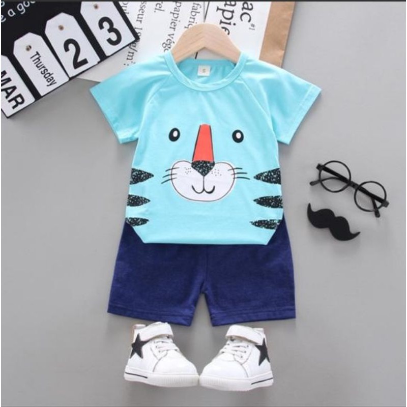 Mamamoli Baju setelan kaos anak laki laki / bayi / baby import/impor lucu mouse mm28