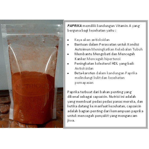 

Paprika Bubuk / Parika Powder - 100 Gr