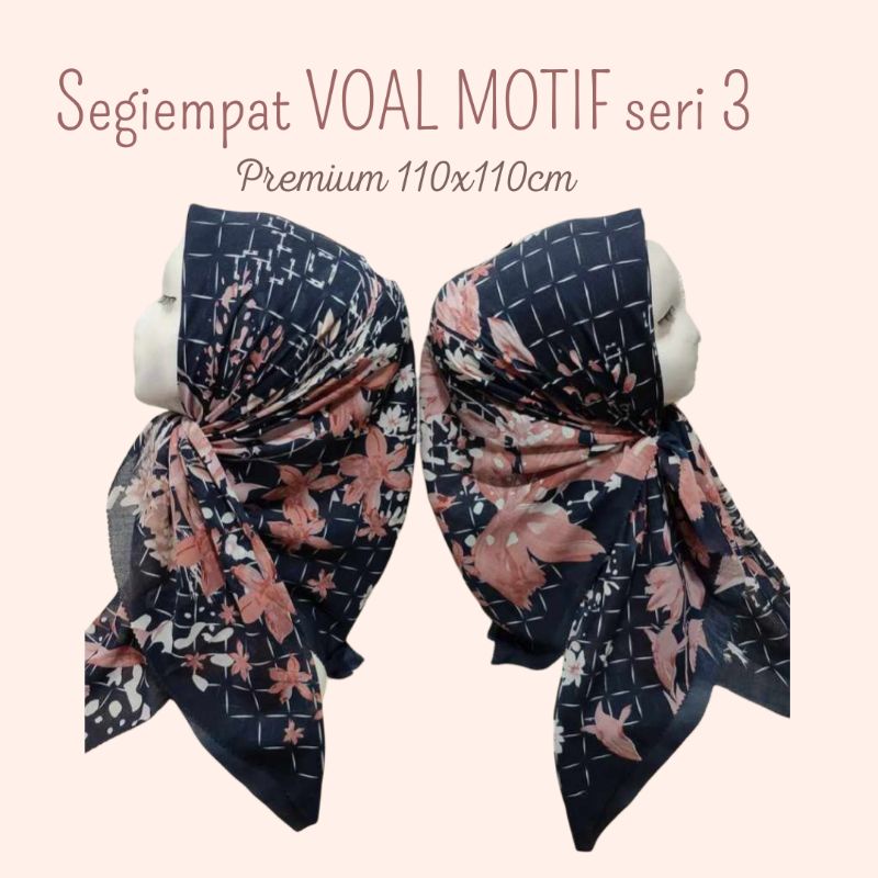 JILBAB SEGIEMPAT VOAL MOTIF LC / SEGI4 VOAL | Ammara hijab