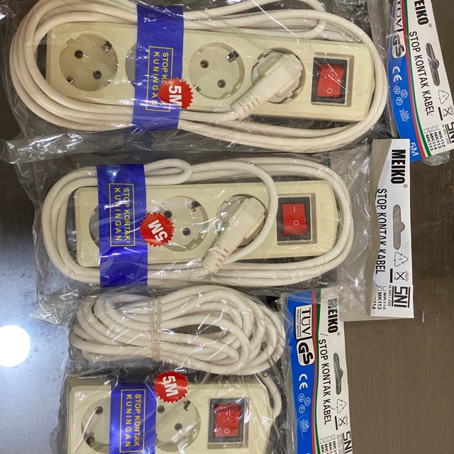 Kabel Colokan Listrik Stop Kontak 2lubang 3lubang 4lubang 5meter