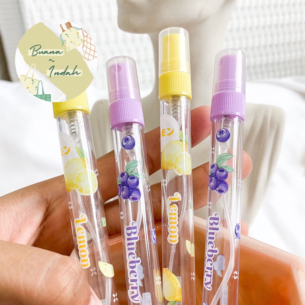 

Pulpen semprotan parfum BUAH FRUITS pena pen spray decant share in jar parfum 5ml kado unik alat tulis lucu