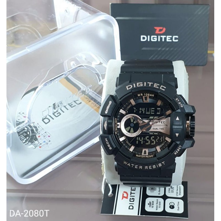 Jam Tangan Pria Digitec Original 2080 Dual Time Gratis Ongkir COD