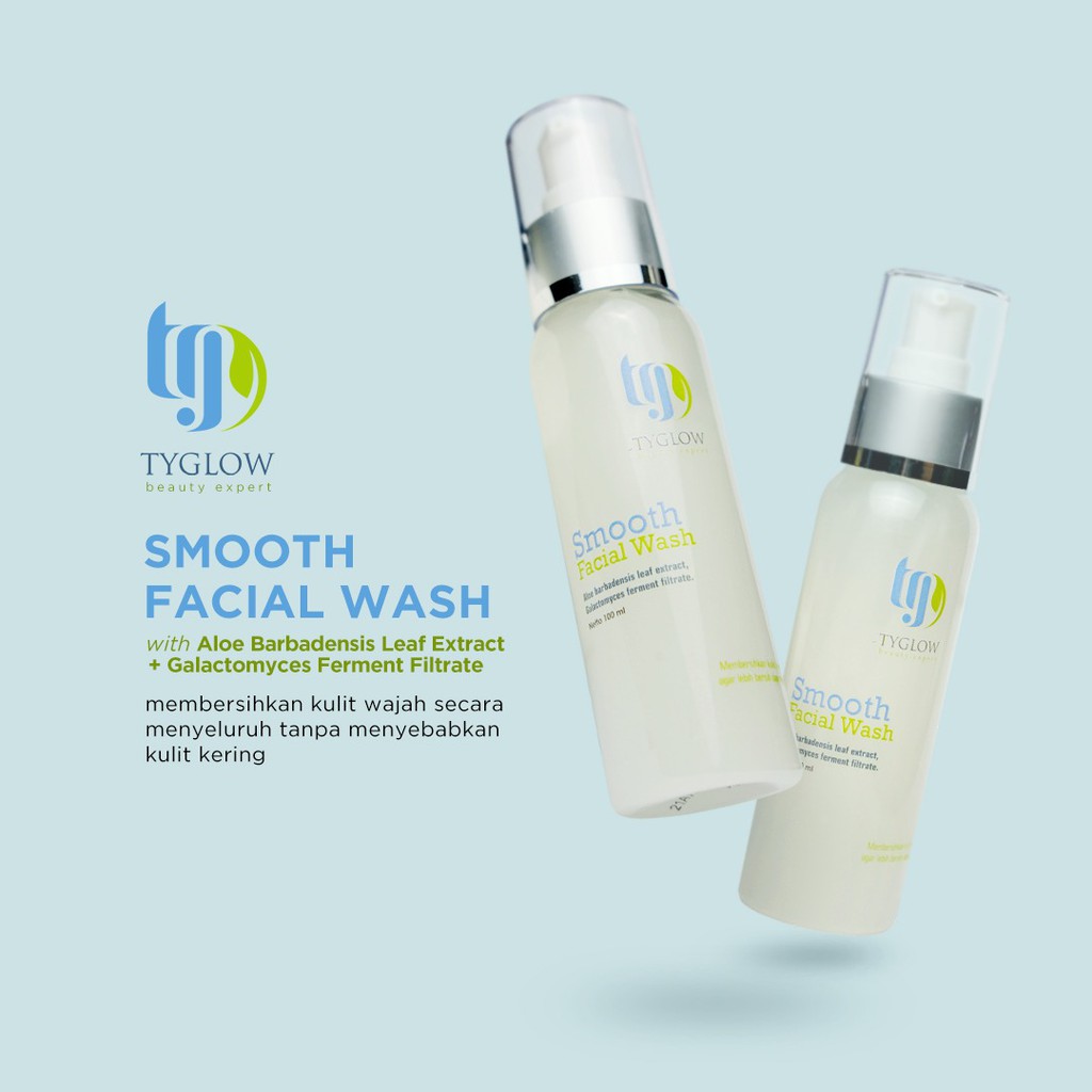 TyGlow Smooth Facial Wash / Sabun pemutih glowing + pelembut BPOM ori