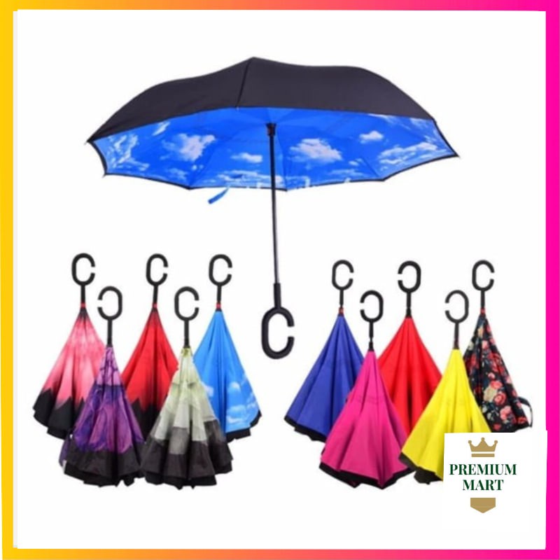 Payung Terbalik Motif Dan Poloss Kazbrella / Upside Down Umbrella Designed japan [PM]