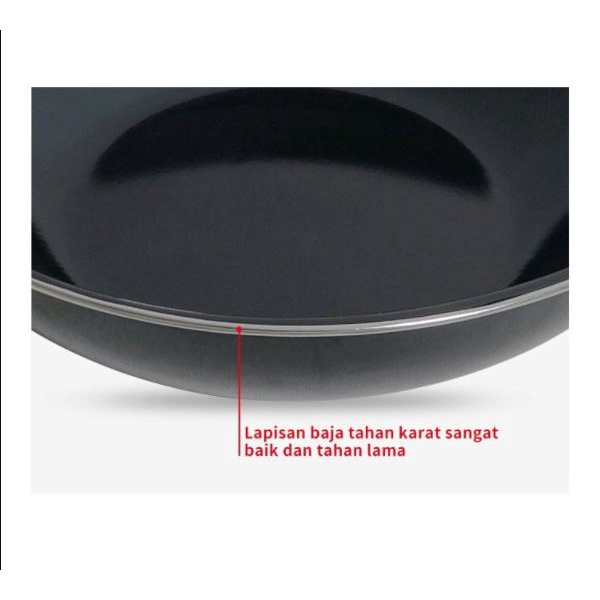 Wajan Enamel Anti Gores Wajan Penggorengan High Quality Gagang Kuping Worldhome66