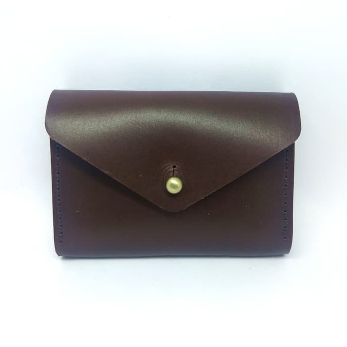 dompet kartu muat banyak model amplop simpel warna coklat - PHWL245