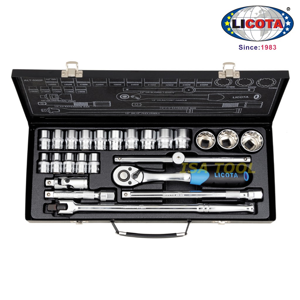 KUNCI SOCK INCHI SET 24 pcs SOCKET LICOTA ALT5002WS