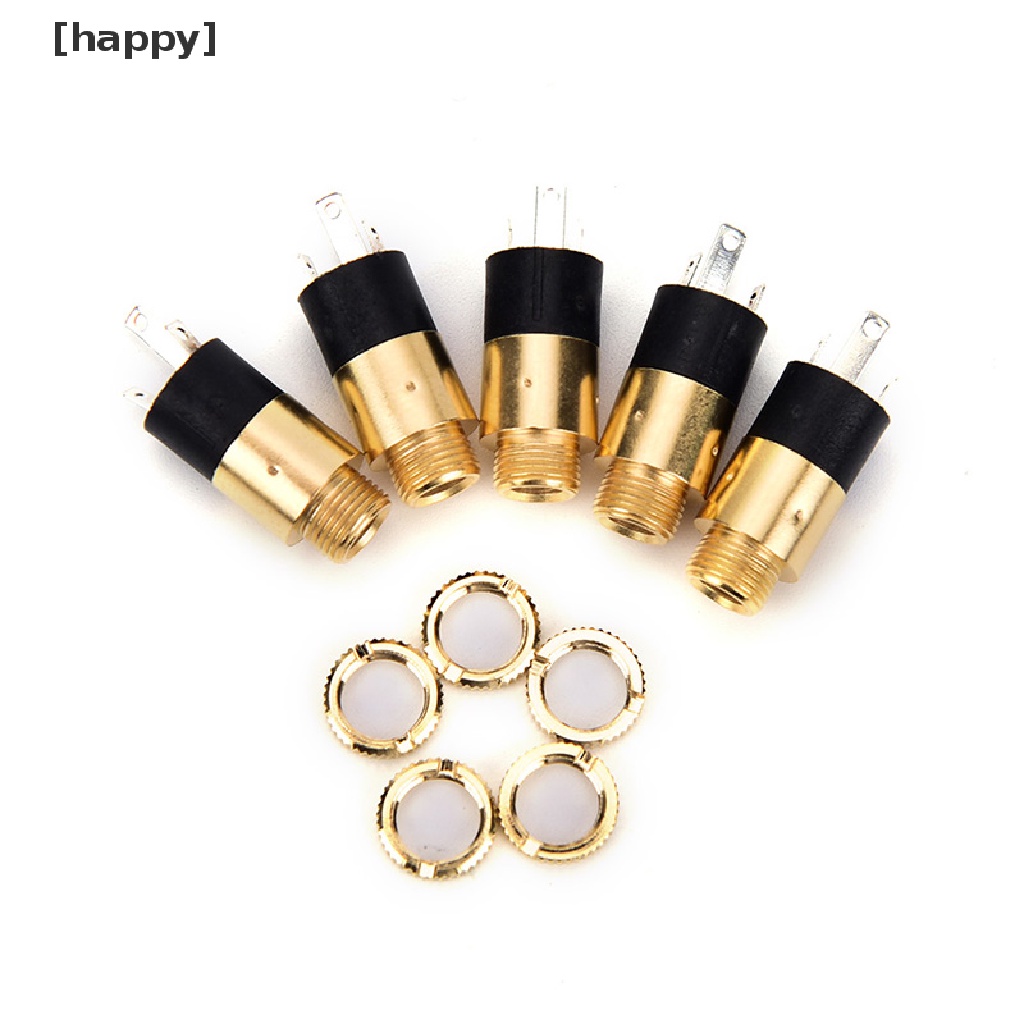 Ha 5pcs Pj392 Jack Audio 3.5mm Female Warna Emas Untuk Headphone