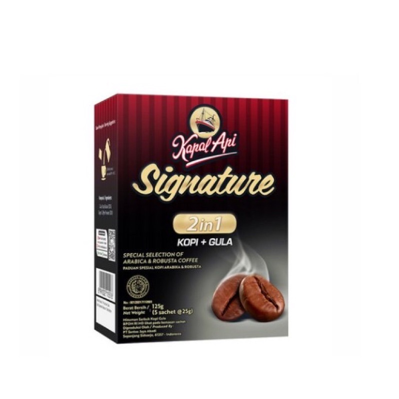 

Kapal Api Signature 2 In 1 Kopi Instan 1 renteng 10x25 gram