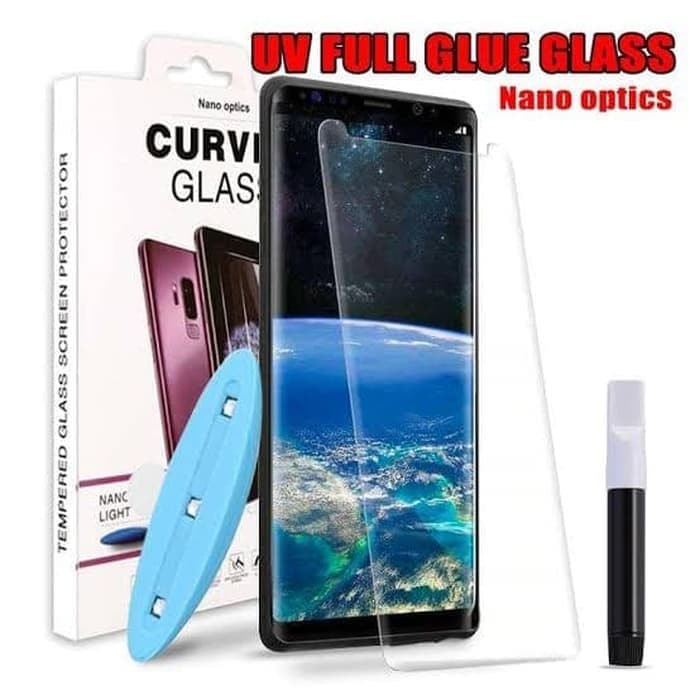 NANO OPTICS CURVED TEMPERED GLASS UV Type Samsung note 7 fe fun edition 8 9 note 10 10plus plus