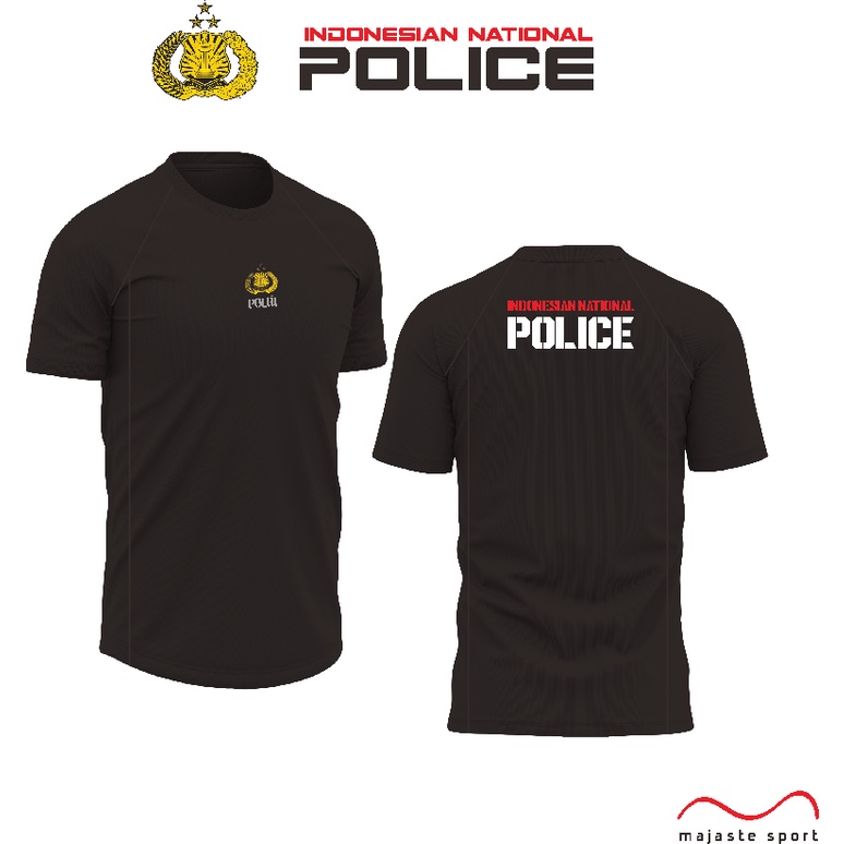 BAJU POLISI HITAM | KAOS POLISI HITAM | KAOS OLAHRAGA POLISI HITAM | KAOS POLISI HITAM LENGAN PENDEK