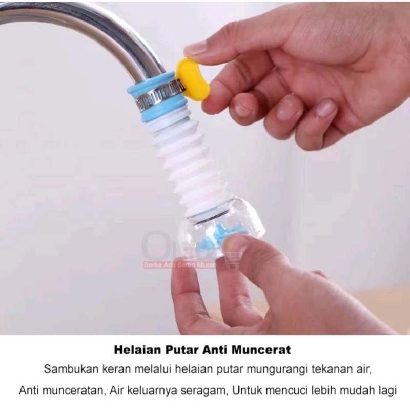 SAMBUNGAN KRAN AIR FLEKSIBEL DENGAN KUNCI DAN FILTER BATU