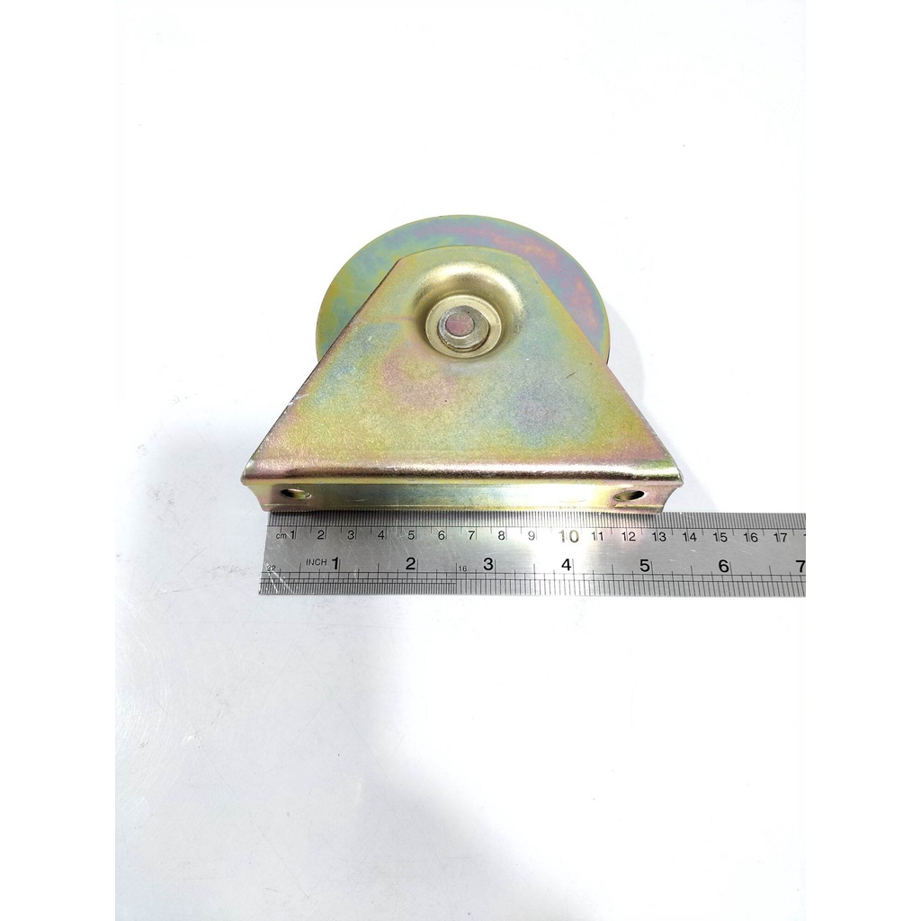 Roda Pintu Pagar 10cm/ Roda Pintu Besi As/Katrol 100mm Bulat (G7129)