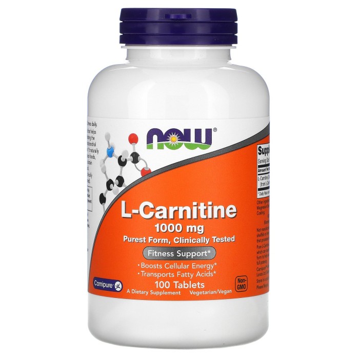Now Foods L-Carnitine 1000 mg 100 Tablets