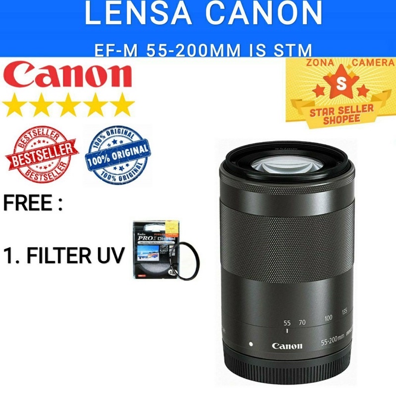 LENSA CANON EF-M 55-200MM IS STM / LENSA CANON 55-200MM IS STM / LENSA CANON 55-200MM