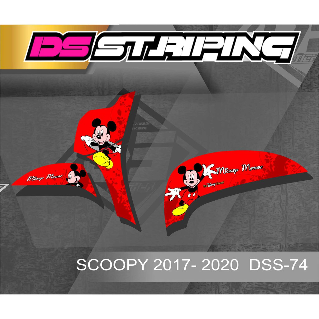 0074 Striping Stiker List Scoopy 2017 2020 Motif Mickey Mouse Warna Shopee Indonesia