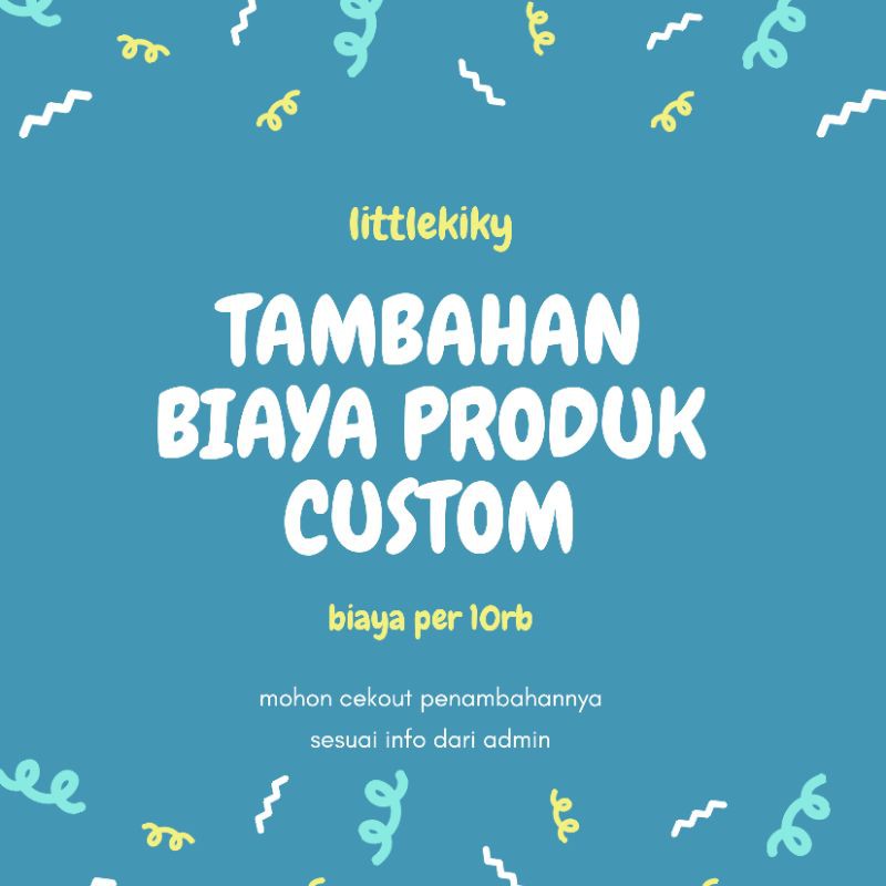 Tambahan biaya untuk produk sprei custom