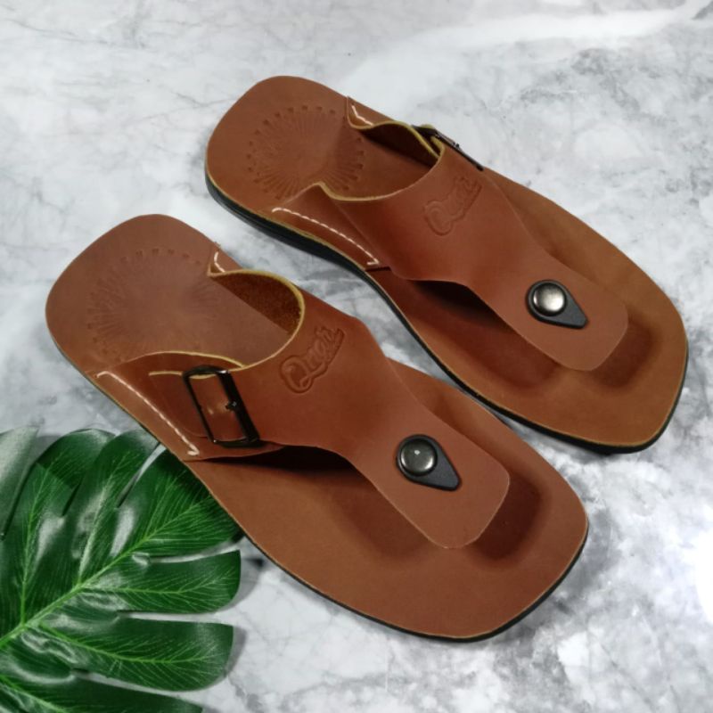 QNAR// sandal jepit pria// Sandal jepit pria kulit asli