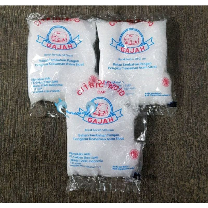 Citric Acid Citrun Cap Gajah 50 gram