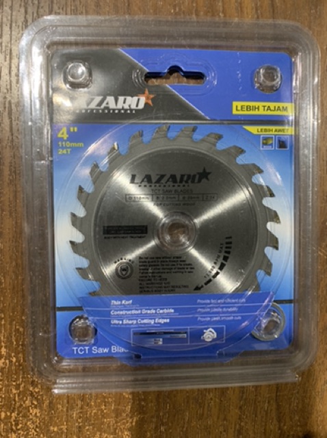 Mata Pisau Potong Kayu TCT 4&quot; x 24T / Wood Circular Saw Blade Lazaro