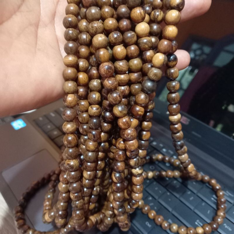 Tasbih kayu gaharu tasbih isi 1000 butir gaharu asli gaharu buaya gaharu Kalimantan tasbih99