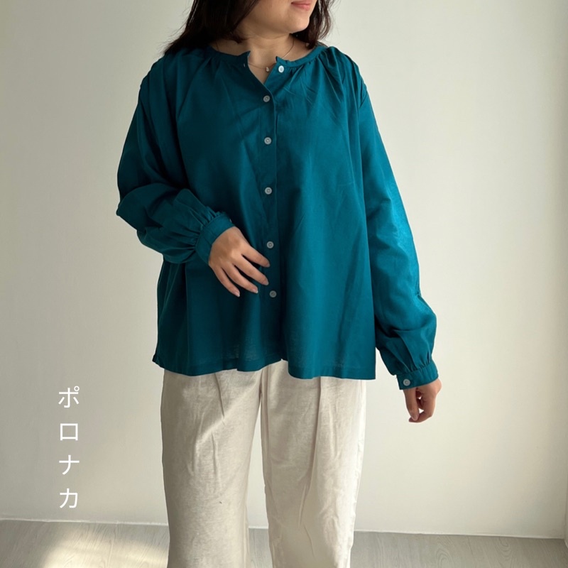 PORONAKA - ERI Linen Button Blouse Kemeja Polos