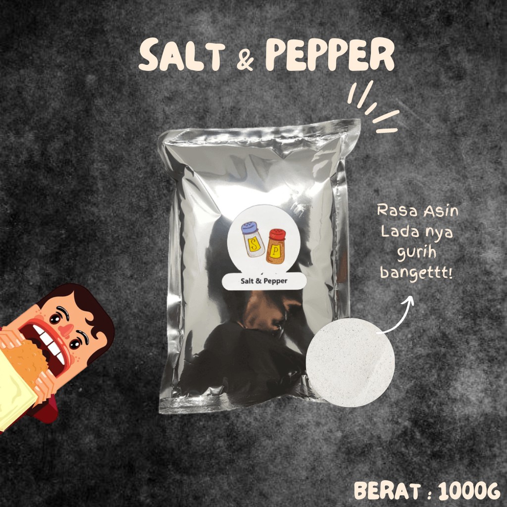 BUMBU TABUR RASA SALT AND PEPPER ( ORIGINAL / ASIN GURIH LADA PUTIH ) 1000GRAM /1KG