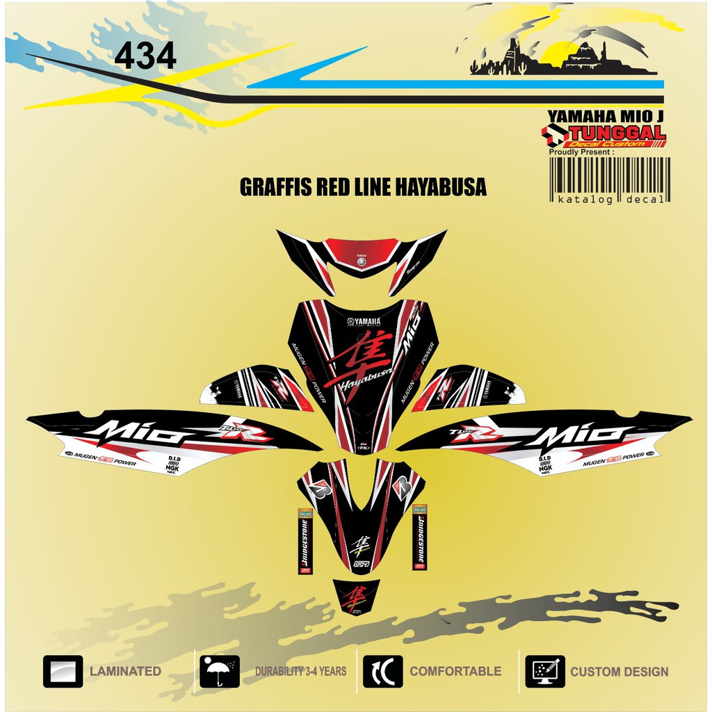 DECAL CUSTOM MIO J STIKER MOTOR FULL BODY DESAIN BEBAS REQUEST