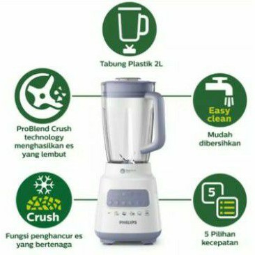 BLENDER PHILIPS HR2223 / HR 2223 4IN1 2L PLASTIK HR 2221 / HR2221 2IN1 PLASTIK 2L