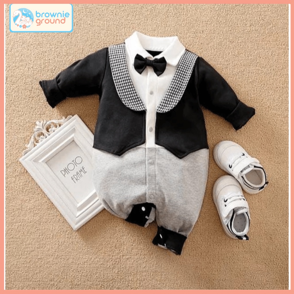 [COD] jumper tuxedo motif outher hitam anak laki laki usia 2 tahun keren import premium brownieground