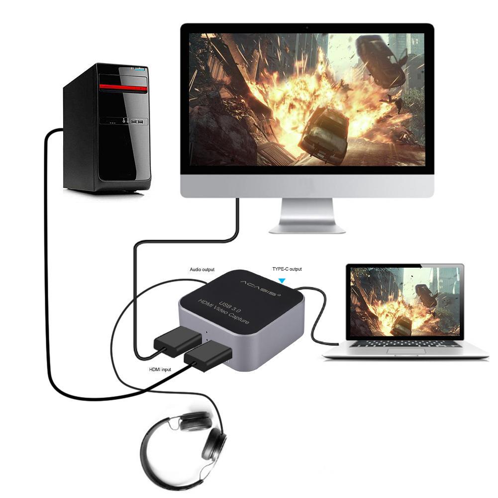 ACASIS Capture Card USB 3.0 Tipe-C Recorder HDMI HD untuk