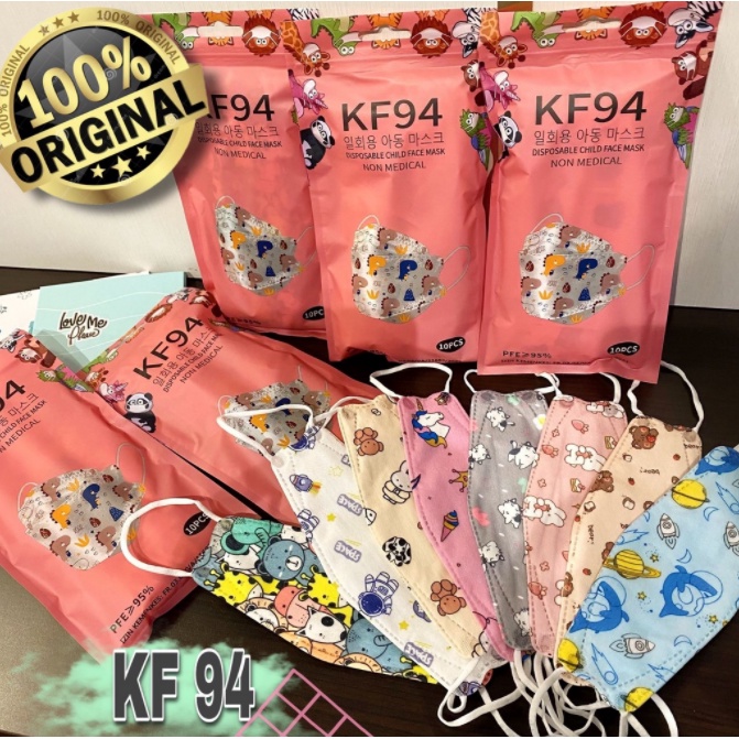 PREMIUM MASKER KF94 ANAK MOTIF MASKER KF94 ANAK MOTIF WARNA ISI 10 PCS