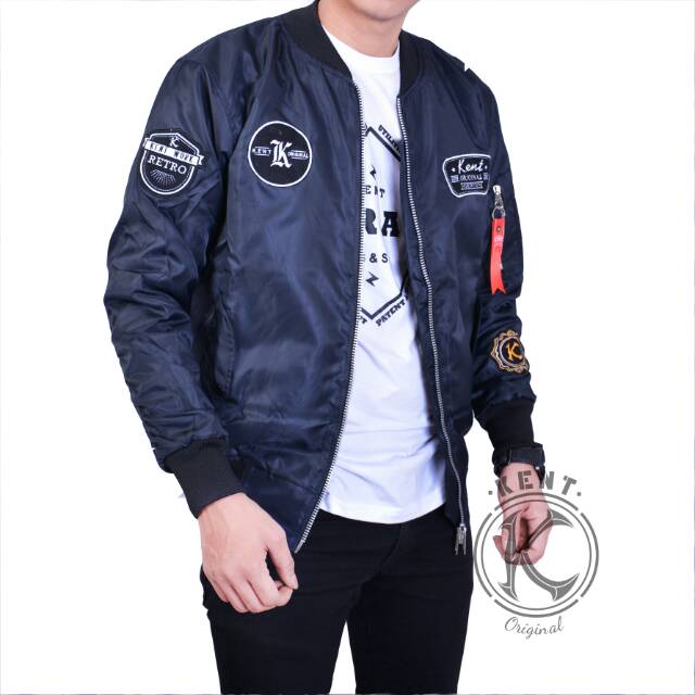 Kent Jaket Bomber Pilot KENT Retro Navy (BlueBlack)