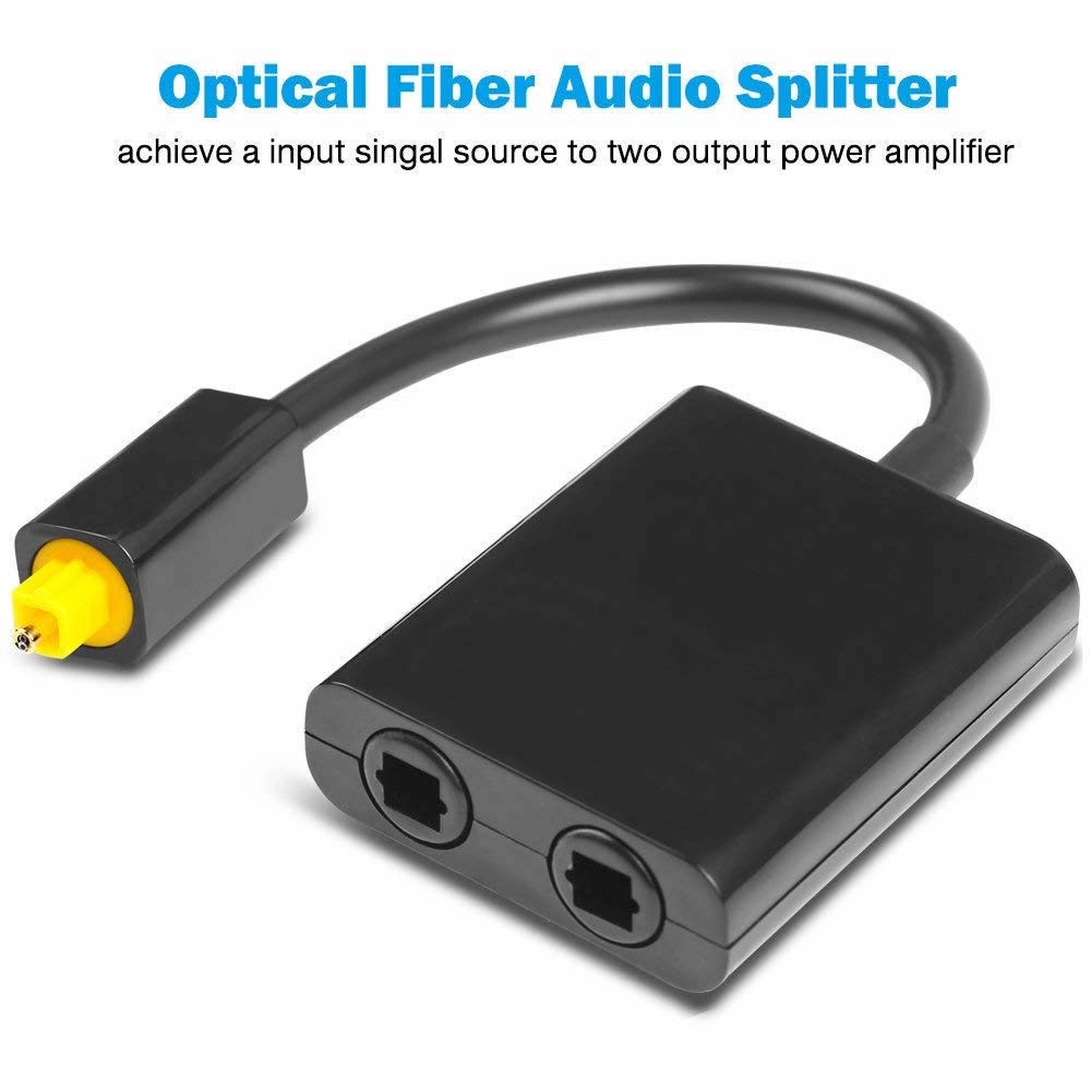 EMK Digital Audio Splitter Optical Toslink SPDIF 2 Way - ZEXJP04 - Black