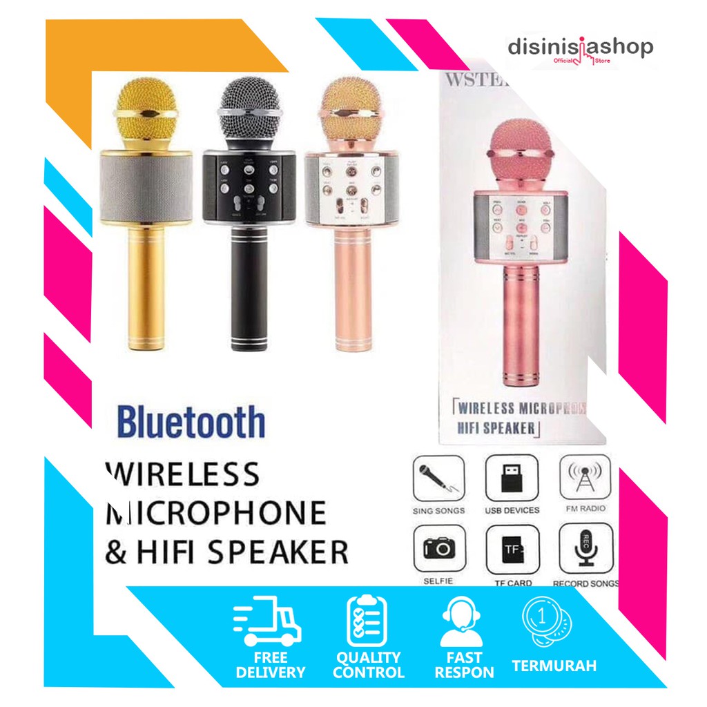 [DISINIAJA] [WS-858] MIC KAROKE WS-858 / SPEAKER MIC BLUETOOTH WS-858