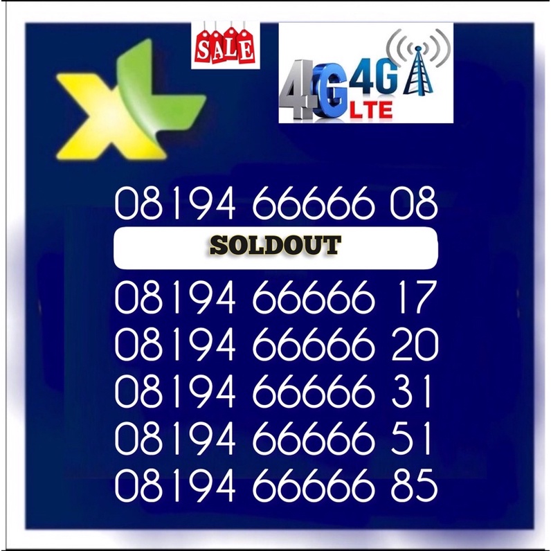 Nomor cantik panca XL Reguler 4g lte kartu perdana cantik XL Super