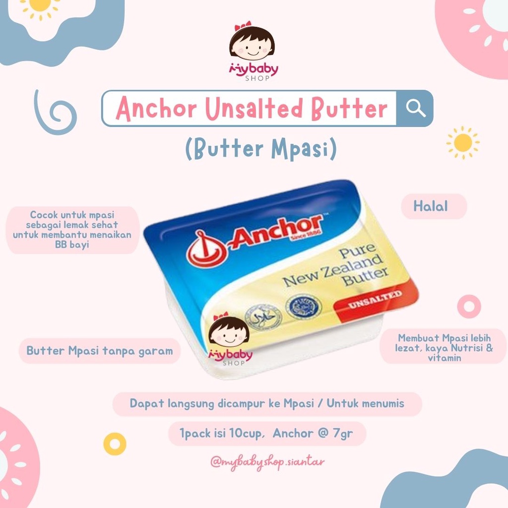 

Anchor Butter Unsalted (9 pcs) / Mentega MPASI / Butter mpasi / campuran mpasi / butter tanpa garam