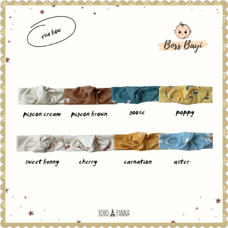 BOHOPANNA - Eva Bow Bohobaby (Bandana/Bando/Pita/Headband Bayi)