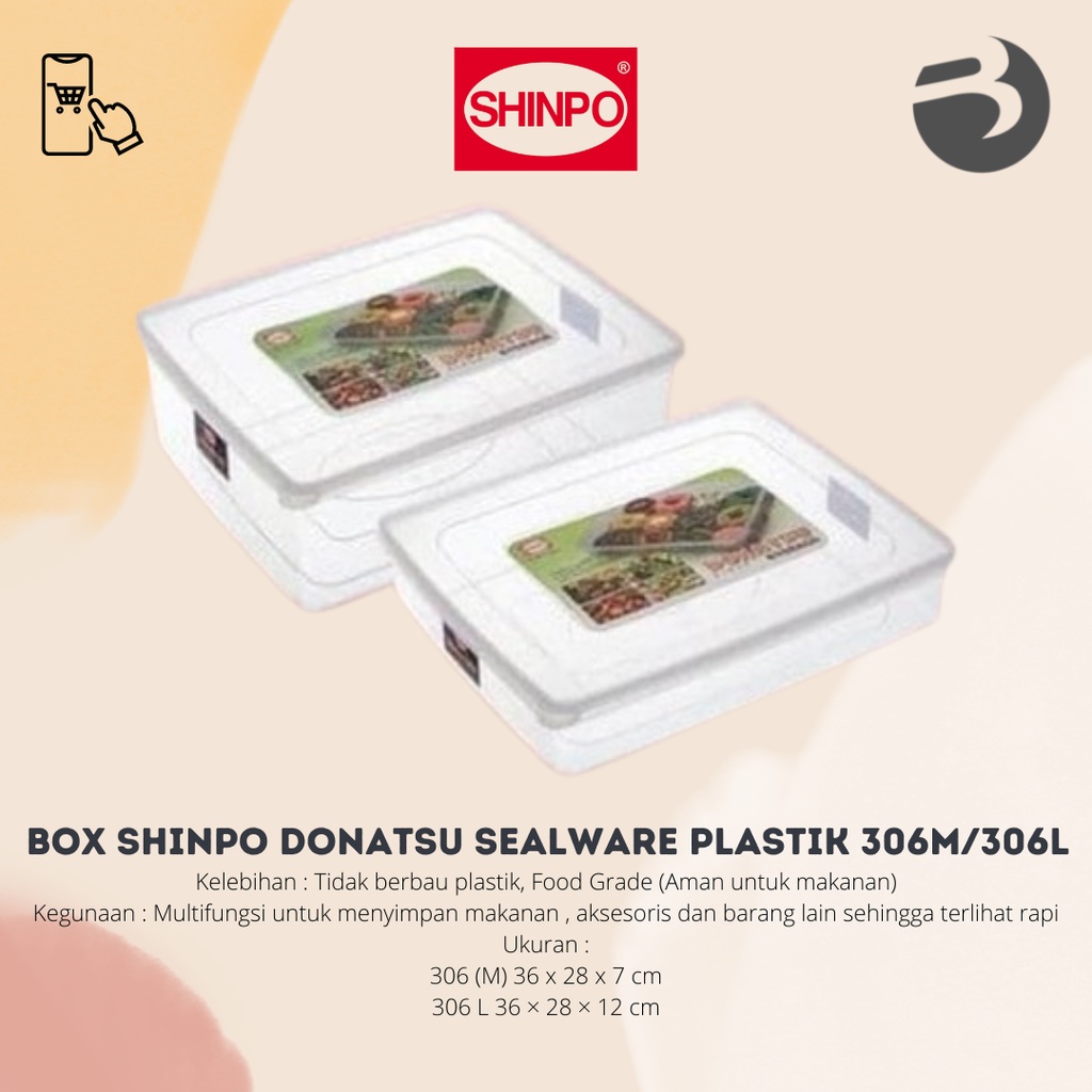 Tempat Kotak Box Kue Donat Shinpo Donatsu Makanan Sealware Plastik 306M/306L