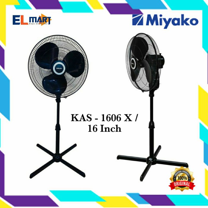 Miyako Stand Fan Kipas Angin Berdiri 16 Inch KAS 1606 X 1606X KAS160X Jaring Besi