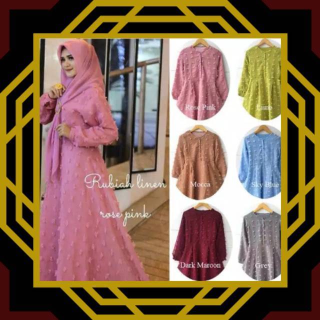 RUBIAH ✔BAJU GAMIS SYARI SET KHIMAR GAMIS REAL PICT VIDEO ORIGINAL ALMEERA GLZ