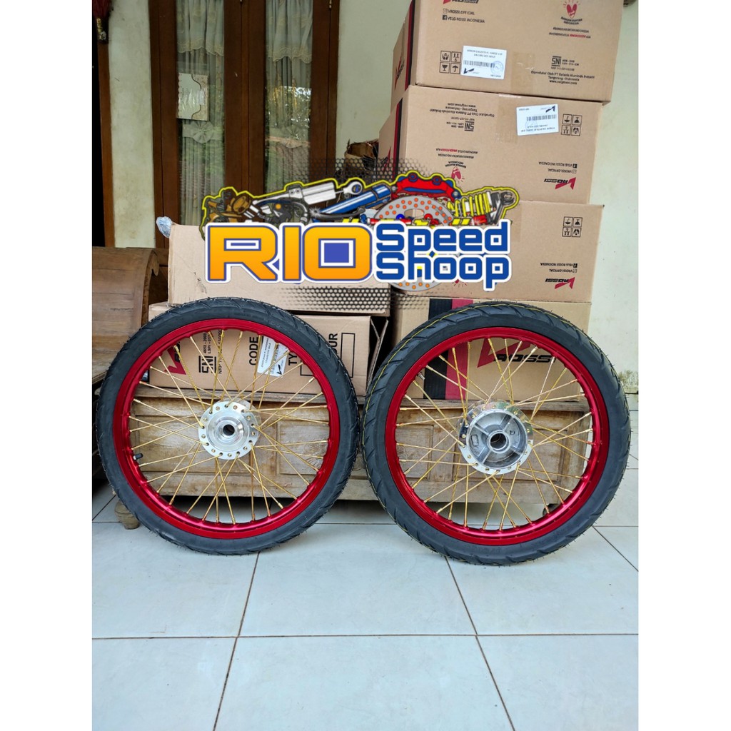 Velg Jari Jari Supra X 125 Double Cakram Paketan Full Set Plus Ban