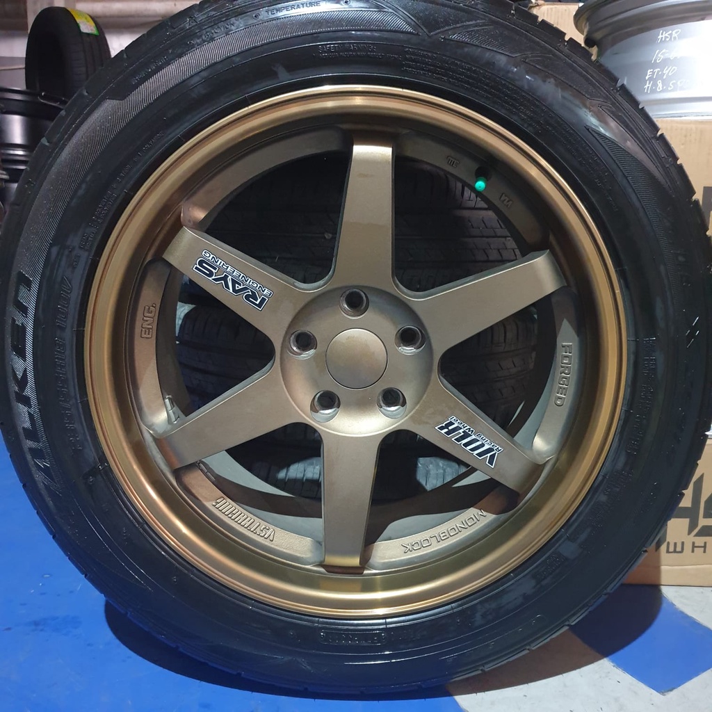 velg mobil copotan te37 racing bekas ring 18 lebar 8,5 9,5 plus ban falken 235 55 ring 18 thn 2019