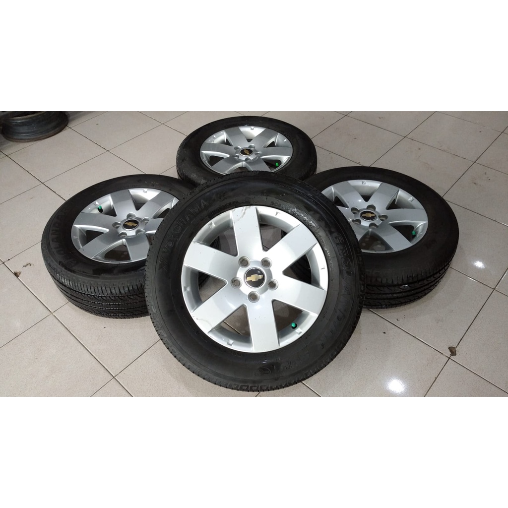 Velg Beks Original Mobil STD CAPTIVA Ring 16 Hole 5X114 SILVER + Ban YOKOHAMA 235 60 R16 Untuk Mobil