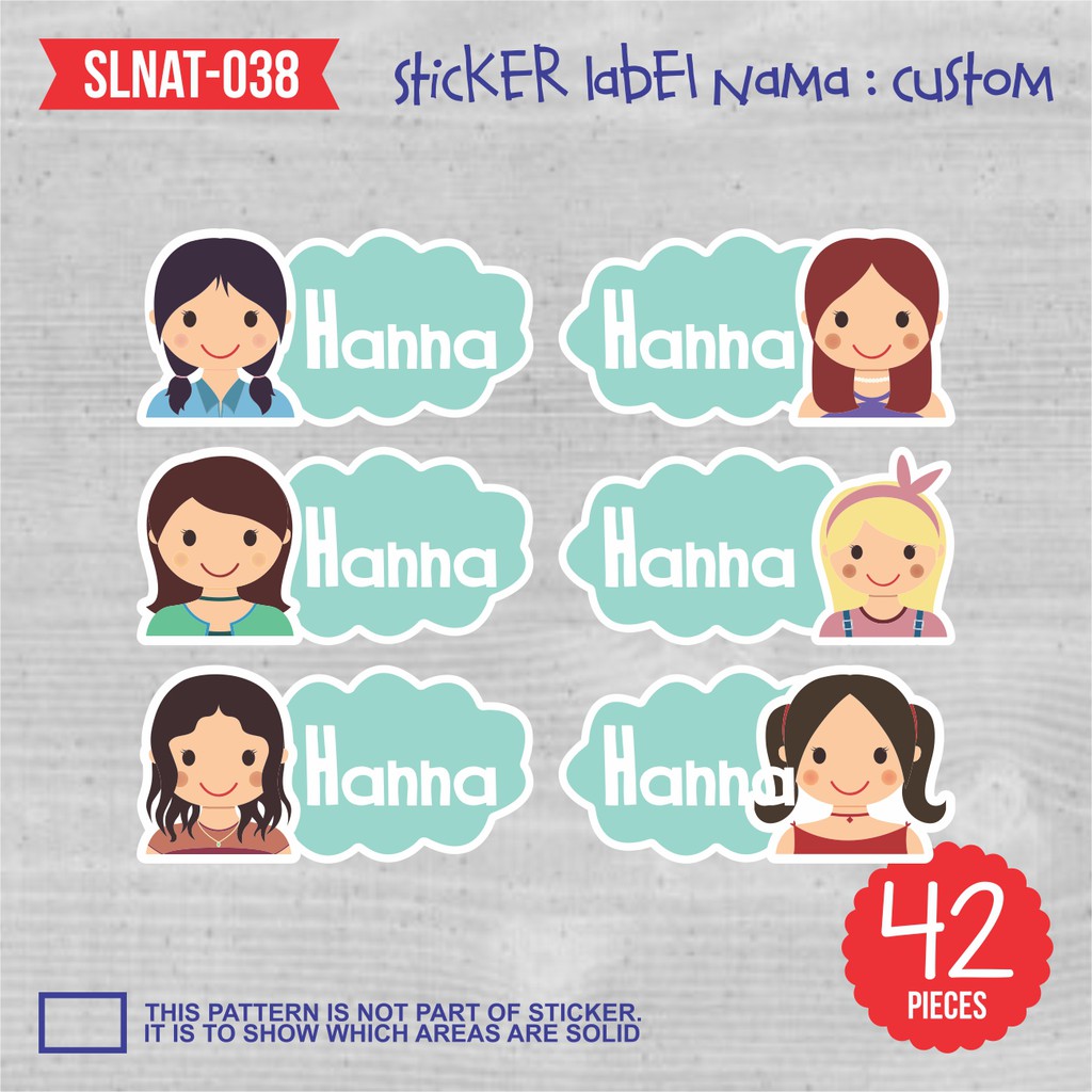 SLNAT 040 Sticker Label Nama Anak Sekolah Kartun Cute Waterproof