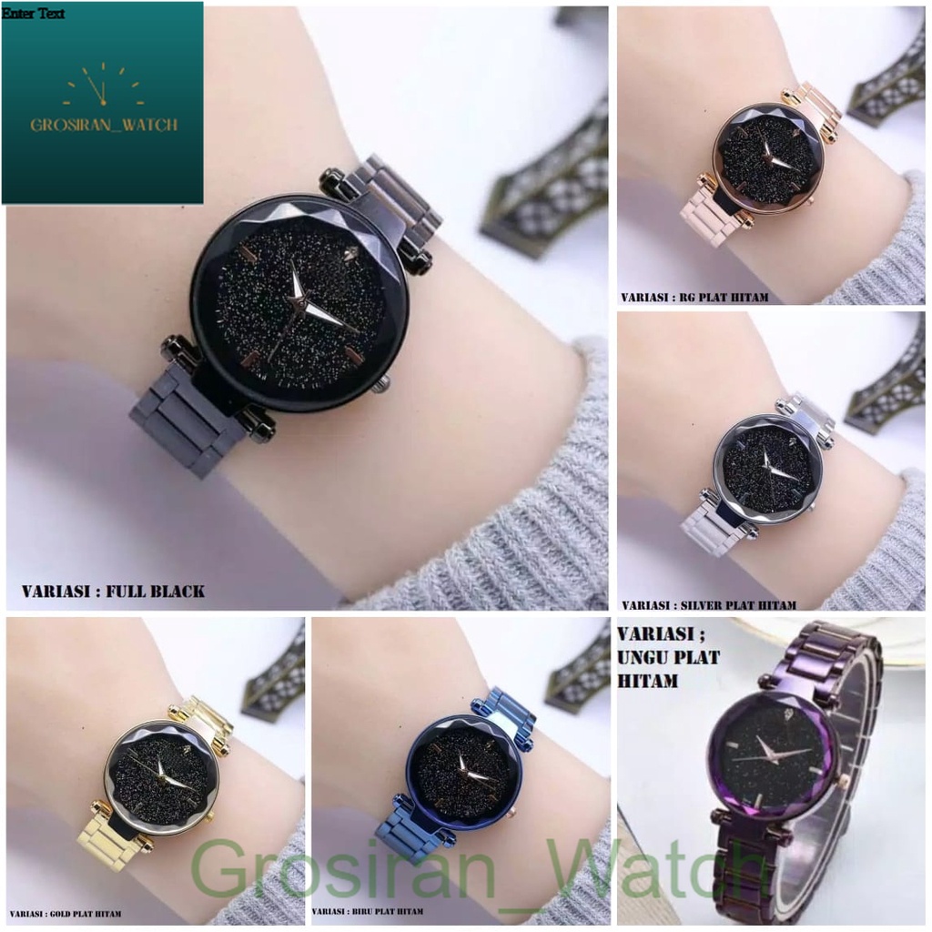 Hot Sale Jam Tangan Wanita Diyor Kaca Belimbing Silver Black [G_W]