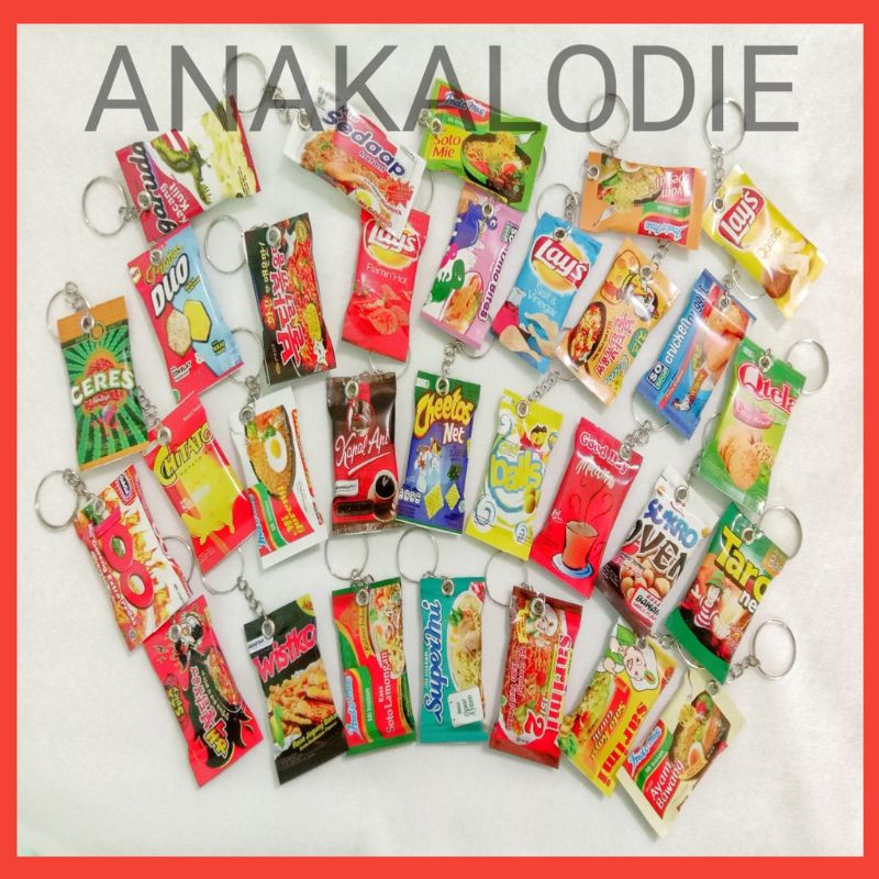 GANTUNGAN KUNCI SNACK MINIATUR/ GANCI SNACK/ SOUVENIR PERNIKAHAN