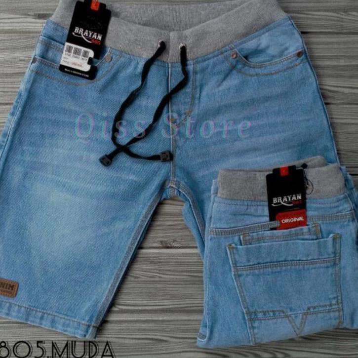(HARGA BERSAHABAT) Celana Pendek Pria Rip Jeans Pinggang Kolor Distro Original
