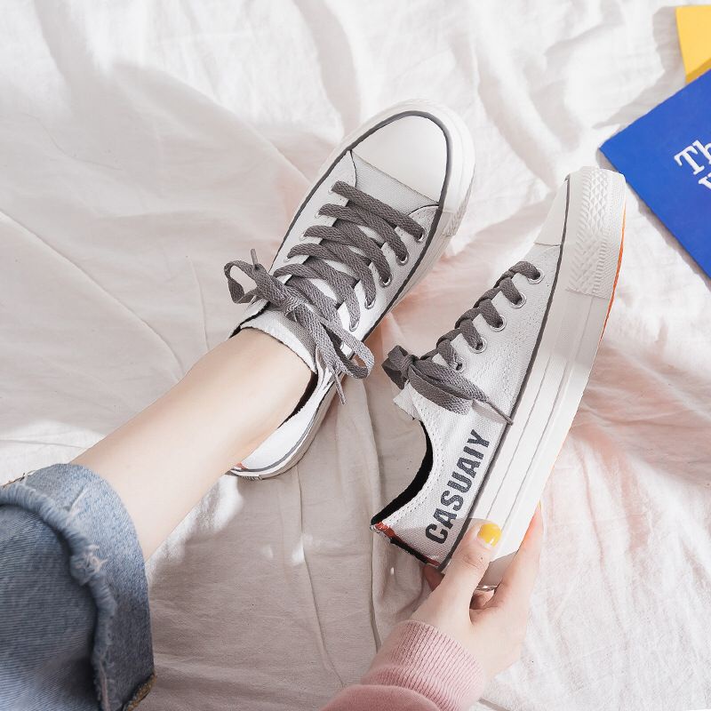 [ COD ] [ PAKAI DUS SEPATU ] IDEALIFESHOES SNEAKER PUTIH COUPLE CEWEK ABG KANVAS SHOES CASUAL HIGHTOP SEPATU PEREMPUAN WANITA CANVAS CASUALY LOGO CASUALY