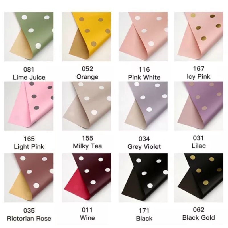 

(Lembaran) Flower Wrapping Polkadot Cellophane/Kertas Buket